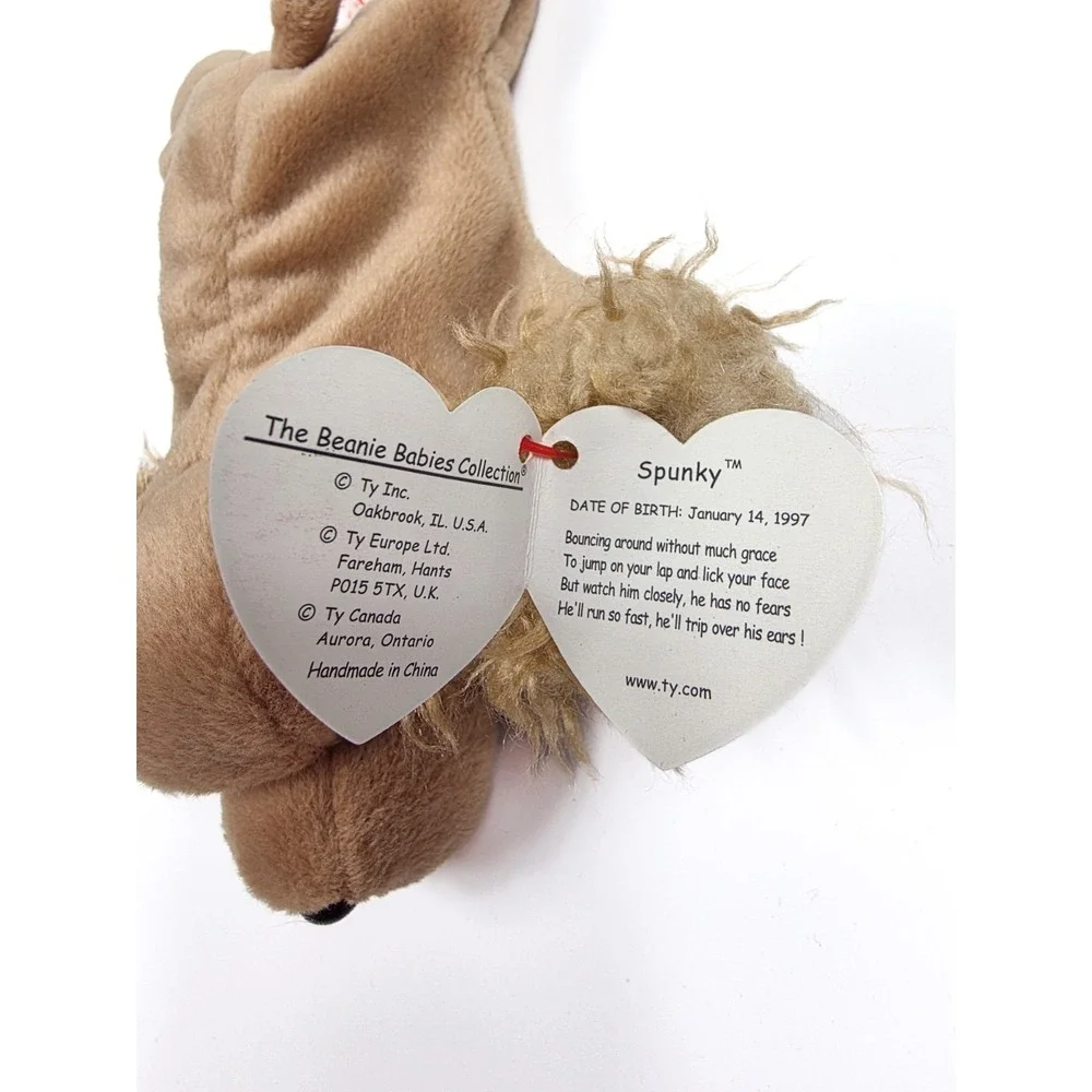 TY Beanie Babies 1997 Spunky The Light brown Cocker Spaniel‎ Dog w/Tags Vintage
